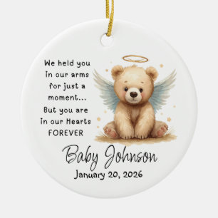 Ornement de bébé mémorial Ours en peluche ailes d'