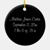 Ornement de bébé photo noir et blanc (Dos)