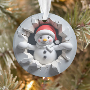 Ornement de Bonhomme de Neige Dos Design Festif