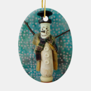 ornement de bonhomme de neige Jouet en bois