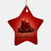 Ornement de bougie rouge Starburst (Droite)