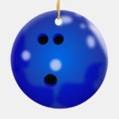 Ornement de boule de bowling (bleu) (Dos)
