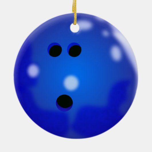 Ornement de boule de bowling (bleu) (Dos)