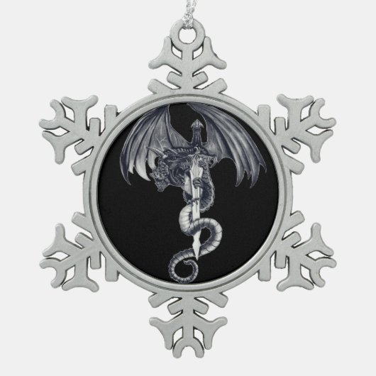 Ornement de boule de Noël de dragon et d'épée (Devant)