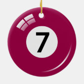 Ornement de boule de piscine du numéro sept - le (Dos)