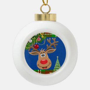 Ornement de boule en céramique de Noël, Renne