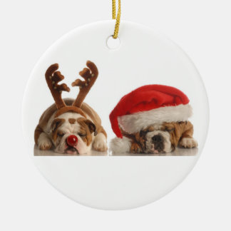 Ornement de bouledogue de Noël