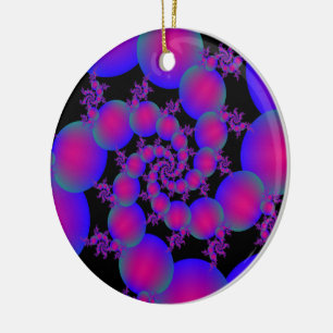 Ornement de bulles spirales rose et bleu