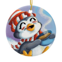 Ornement de cacao de pingouin