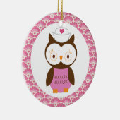 Ornement de cadeau de hibou d'infirmière (Droite)