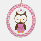 Ornement de cadeau de hibou d'infirmière (Gauche)