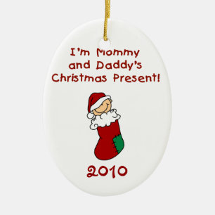 Ornement de cadeau de Noël de maman et de papa