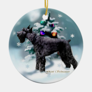 Ornement de cadeaux de Noël de Schnauzer géant