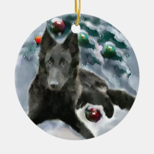 Ornement de cadeaux de Noël pour chien berlinois b (Devant)