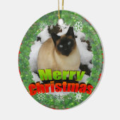 Ornement de cadre de photo de chat de neige de (Gauche)