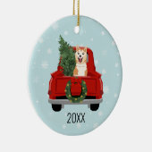 Ornement de camion rouge Akita Christmas (Droite)