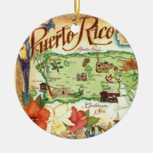Ornement de carte de Porto Rico