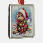 Ornement de castor de Noël (Droite)
