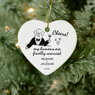 Ornement de célébration de mariage de chien