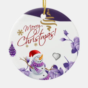 Ornement de cercle de Noël, bonhomme de neige