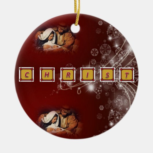 Ornement de cercle de Noël, Christ (Devant)