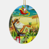 Ornement de cercle de Noël, Père Noël de plage d'é (Droite)