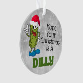 Ornement de cercle de Pickle Pun de Noël Dilly (devant)