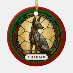 Ornement de cercle en céramique Chien Péruvien Inc