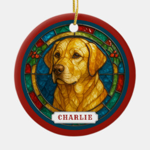Ornement de cercle en céramique Chien Retriever du