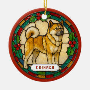 Ornement de cercle en céramique de chien Afghan Ho