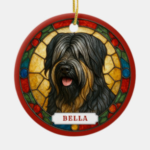 Ornement de cercle en céramique de chien Briard