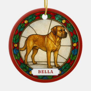 Ornement de cercle en céramique de chien Broholmer
