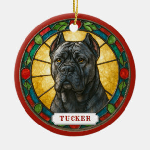 Ornement de cercle en céramique de chien Cane Cors