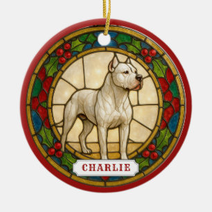 Ornement de cercle en céramique de chien Dogo Arge