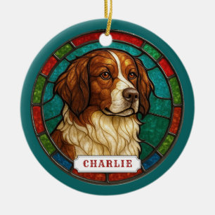 Ornement de cercle en céramique de chien Drentse P