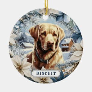 Ornement de cercle en céramique de chien Retriever