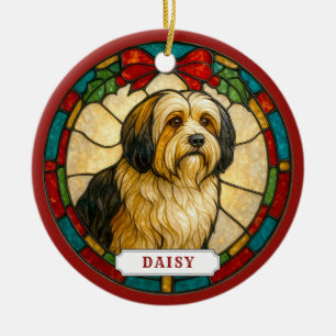 Ornement de cercle en céramique de chien Terrier T