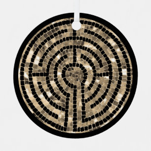 Ornement de cercle en métal LABYRINTH V