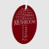 Ornement de champignon de mot (texte blanc) (devant)