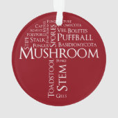 Ornement de champignon de mot (texte blanc) (dos)