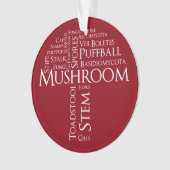 Ornement de champignon de mot (texte blanc) (devant)