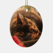 Ornement de chat de calicot de Noël (Droite)