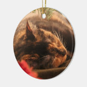 Ornement de chat de calicot de Noël (Gauche)