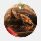 Ornement de chat de calicot de Noël (Dos)