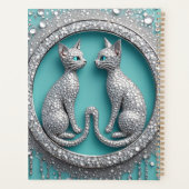 Ornement de chat en cristal double unique Sculptur (Dos)