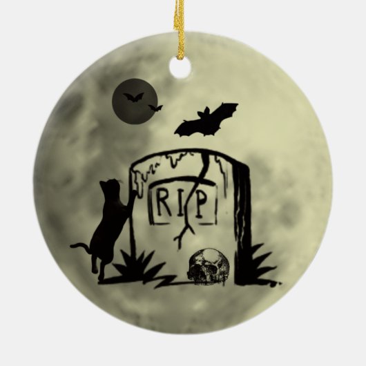 Ornement de chat noir en jeu (Dos)