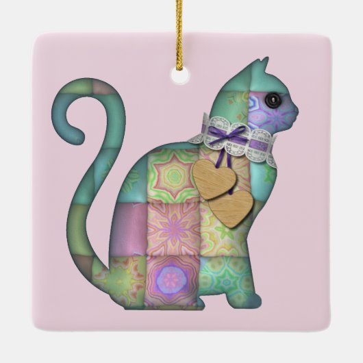 ornement de chat patchwork (Dos)