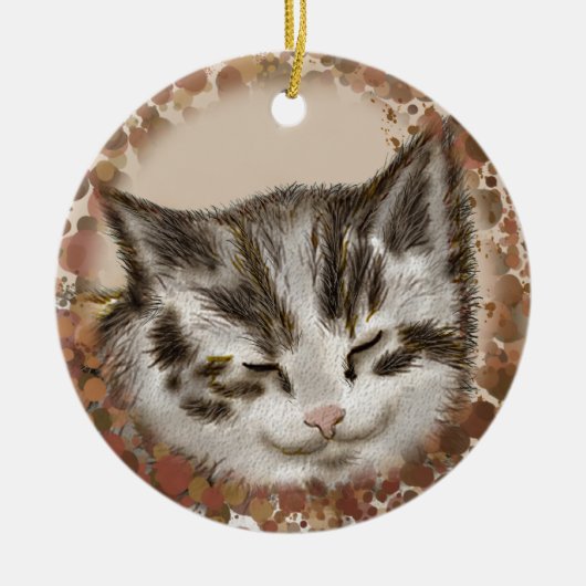 Ornement de chaton endormi (Devant)