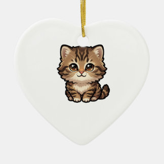 Ornement de chaton tabby marron mignon
