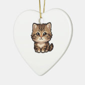 Ornement de chaton tabby marron mignon (Gauche)